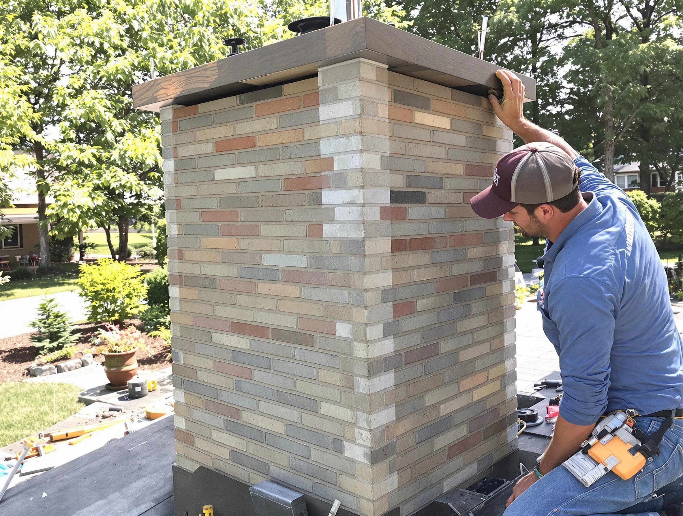 Fort Lee Chimney Sweep completing a modern chimney remodel in Fort Lee, VA