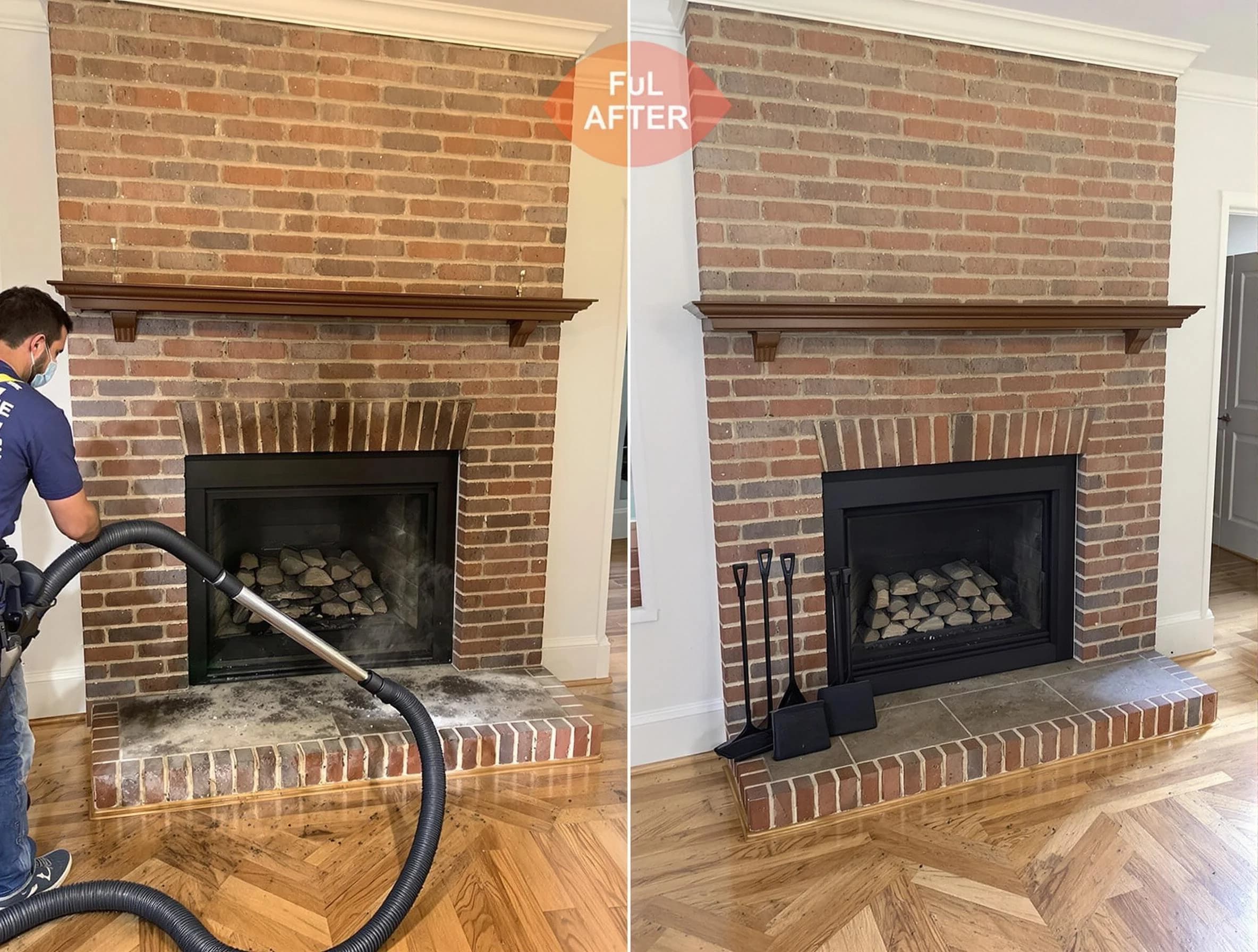 Fort Lee Chimney Sweep carefully sanitizing a fireplace in Fort Lee, VA