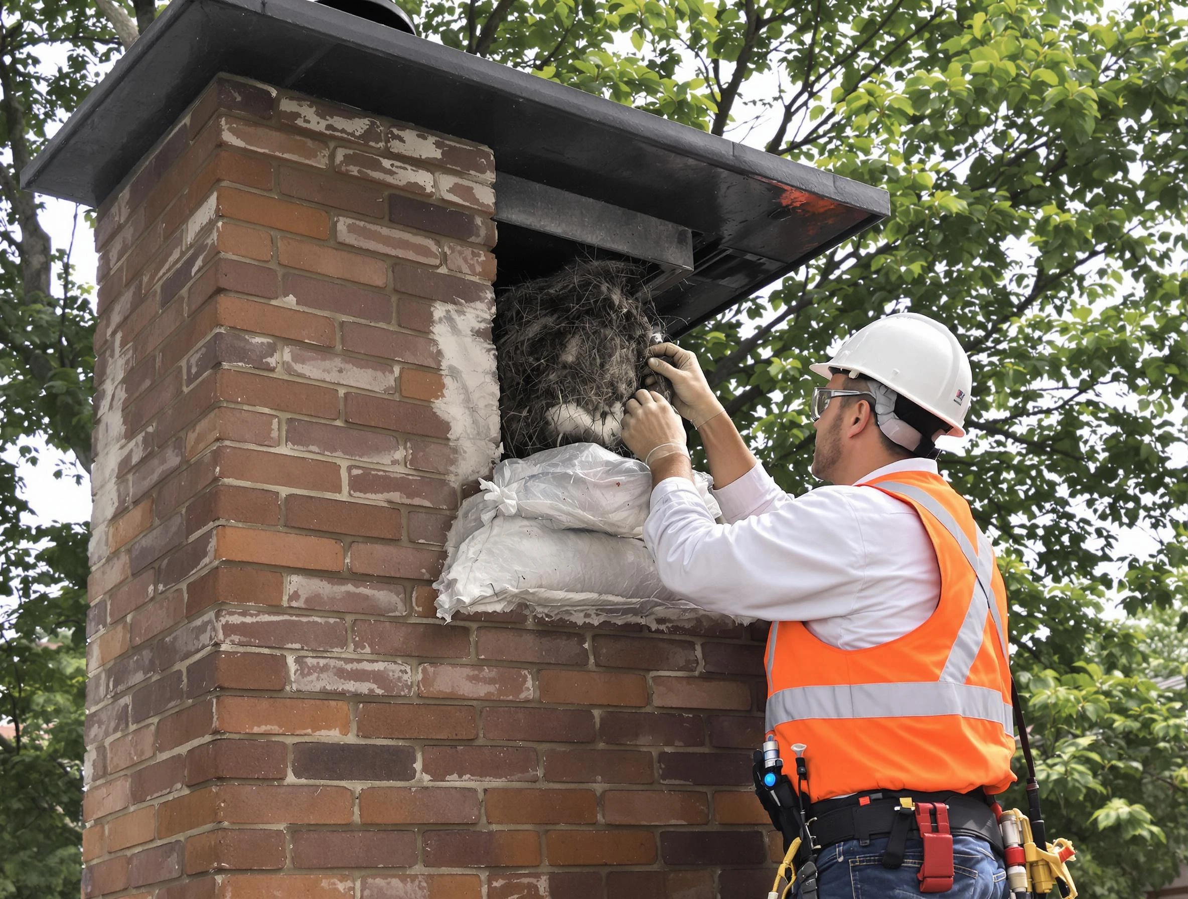 Humane removal of debris and animals by Fort Lee Chimney Sweep in Fort Lee, VA
