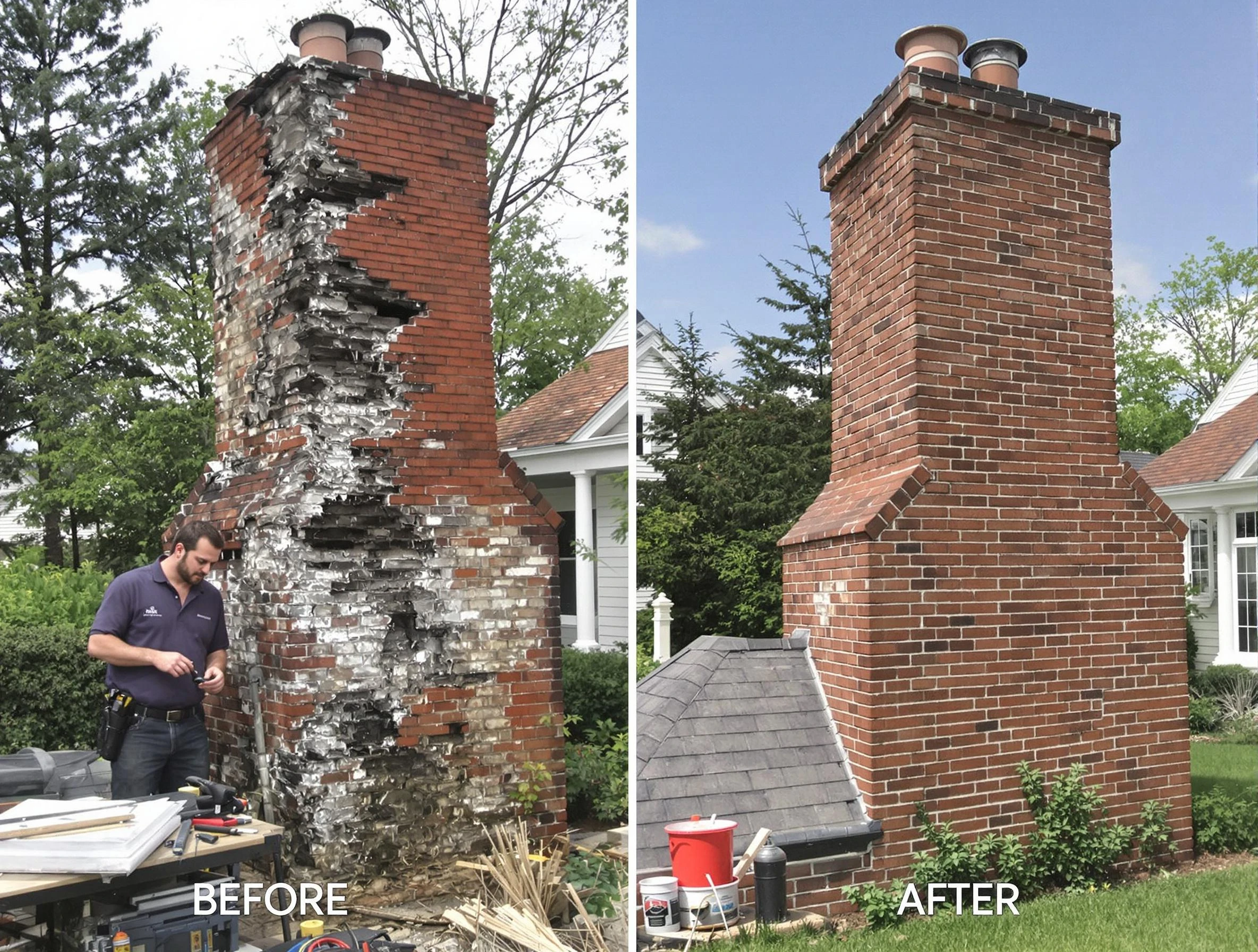 Fort Lee Chimney Sweep performing a full chimney restoration in Fort Lee, VA