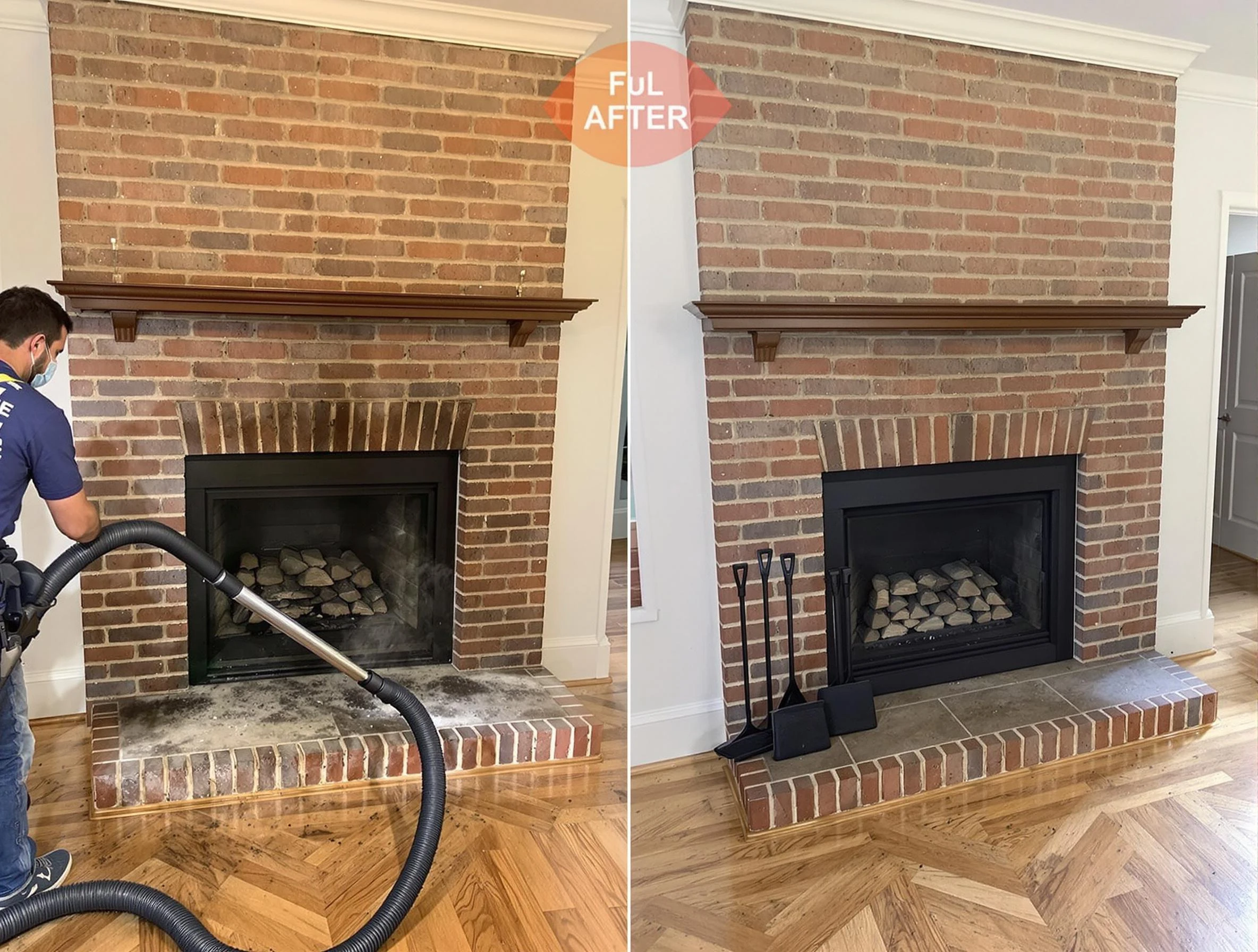 Fort Lee Chimney Sweep carefully sanitizing a fireplace in Fort Lee, VA