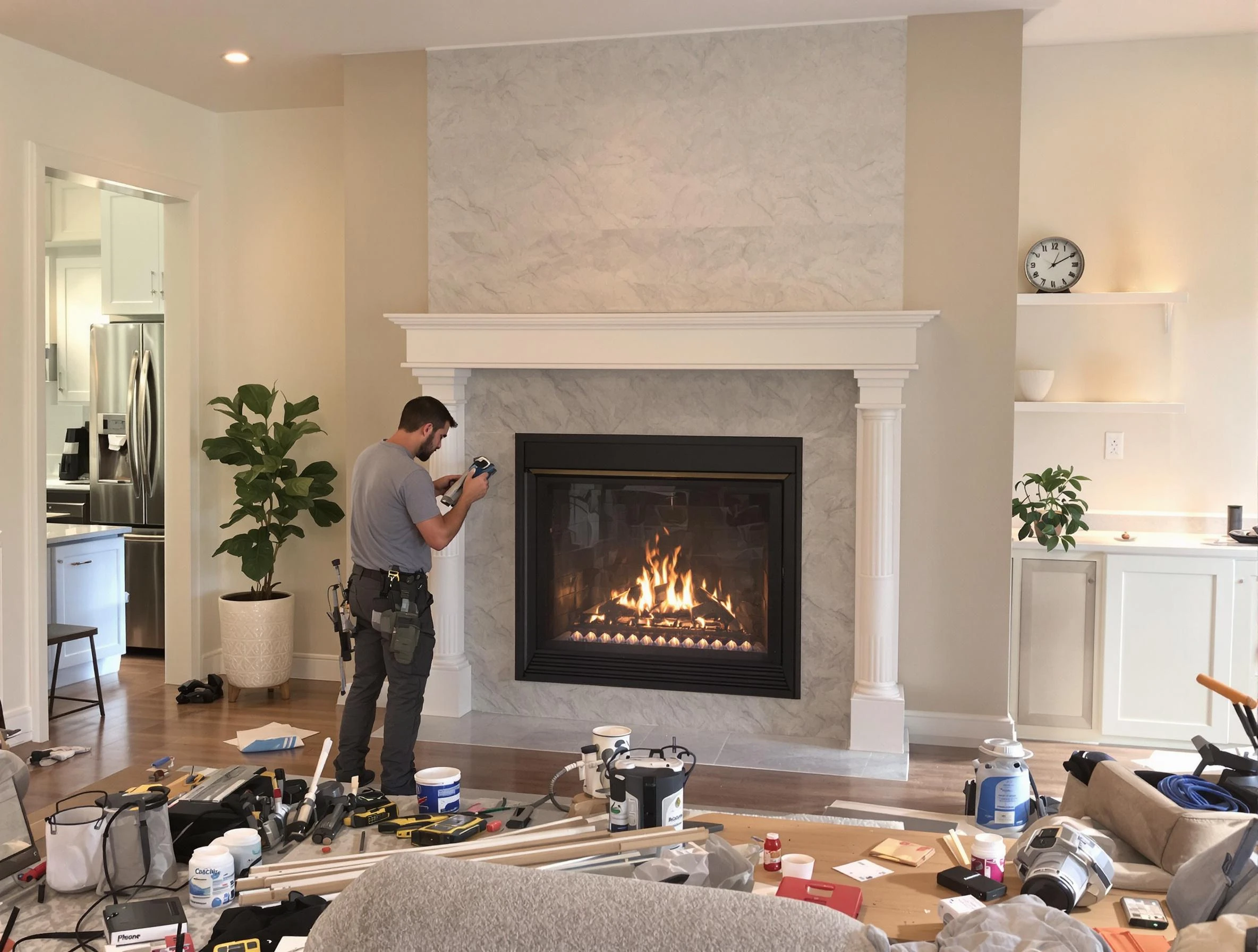 Newly installed fireplace by Fort Lee Chimney Sweep in Fort Lee, VA