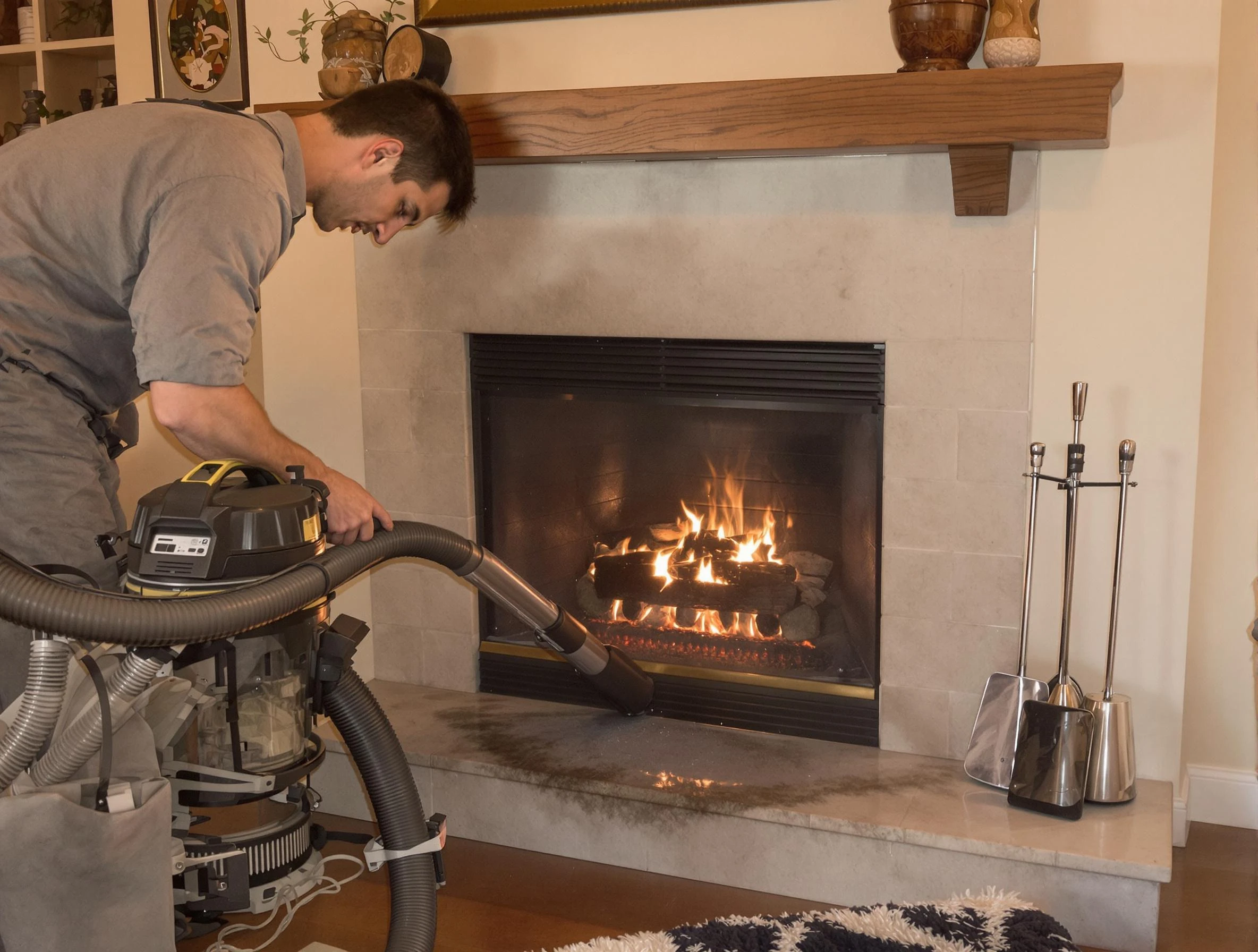 Routine fireplace upkeep by Fort Lee Chimney Sweep in Fort Lee, VA